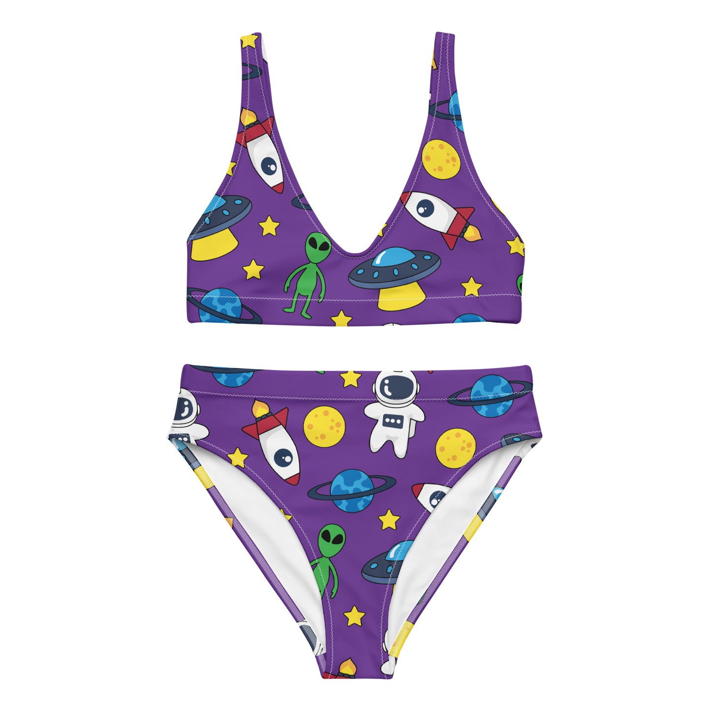 Purple Space High-Waisted Bikini